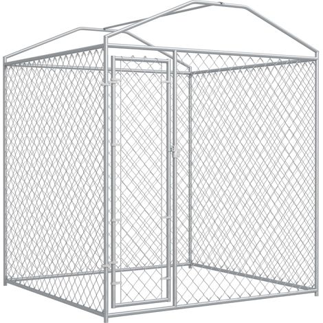 INLIFE Chenil d'extérieur pour chiens 193x193x225 cm avec toit (1/5)