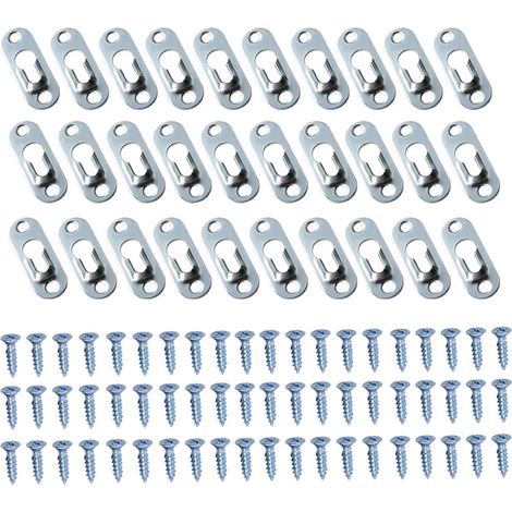 Set of 30 Single Keyhole Hooks for Hanging Picture Frames, Keyhole Hanging Plate (1/4)