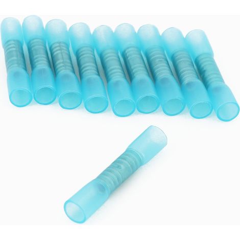 Lot de 10 Cosses de connexion thermorétractables isolées BLEUE (1/2)