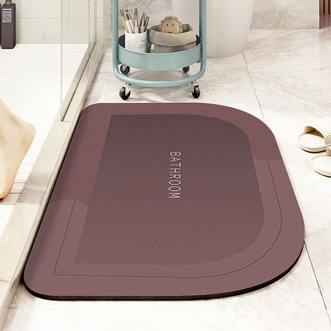 Tapis de sol rouge pour salle de bain, tapis de sol antidérapant - absorbant, 4060CM, grands coins arrondis (1/5)