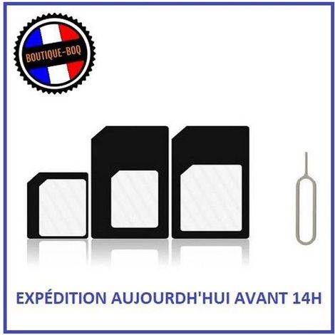 ADAPTATEURS CARTE SIM 3 en 1 NANO SIM / MICRO SIM / SIM STANDARD Universelle (1/3)
