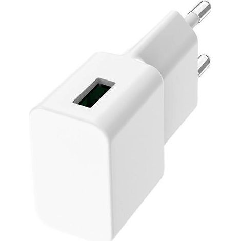 Chargeur mural USB-A compact et ultra-rapide 15 W 3 A compatible, blanc (1/5)
