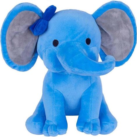 Weicher und kuscheliger Plüschelefant, ideal als Kissen oder Geburtstags- oder Abschlussgeschenk (Blau, 25 x 25 x 25 cm) (1/5)