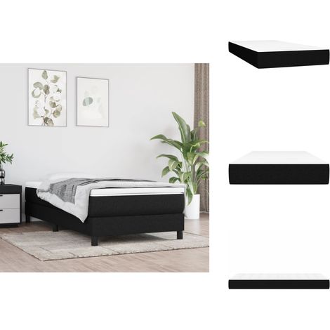 Matelas de lit à ressorts ensachés noir 120x190x20 cm Tissu - Matelas À Ressorts Ensachés - Matelas Confortable - Matelas Support Moyen - Literie - Sommeil Réparateur (1/5)
