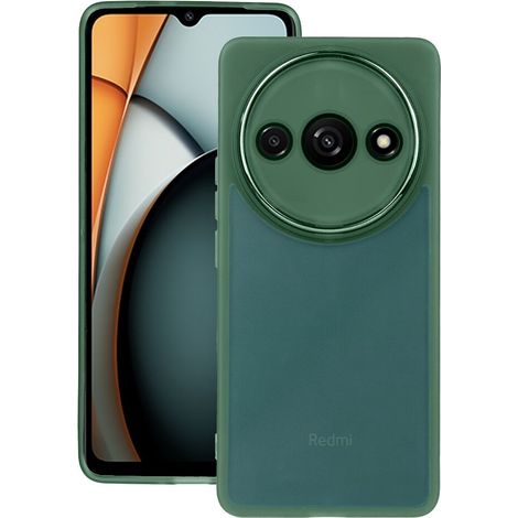 Silikonhülle für Xiaomi Redmi A3, mit Kameraschutz, transparent/grün (1/3)