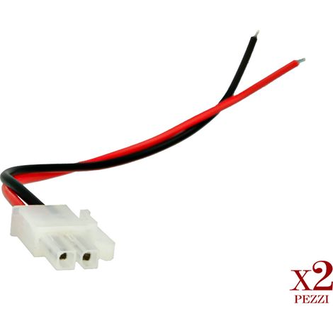 2 PZ Connettori Spinotto Maschio Piatto Con Blocco Di Sicurezza Cavo 15cm (1/3)