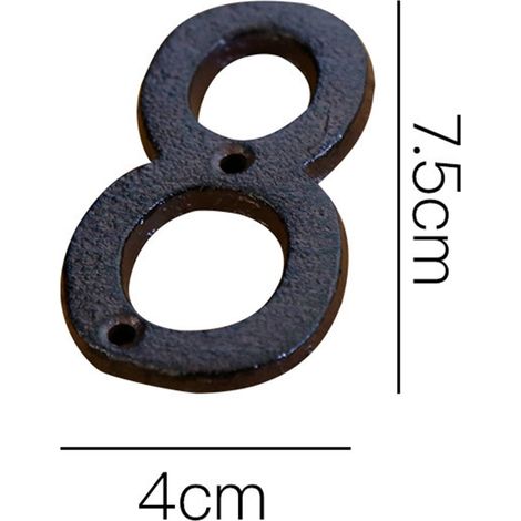 Chiffres En Fonte - Numéros Maison Jardin Boîte Aux Lettres - Style Rustique - 10 Pièces - 7,5 x 4 x 0,5 cm (1/2)