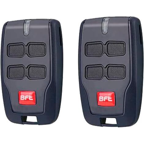 Lot de 2 télécommandes de porte de garage BFT 4 canaux pour portail électrique BFT Mitto 2, 4 boutons, 12 V, 433 MHz (1/3)