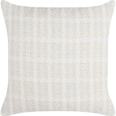 Dekokissen DOURIS 45 x 45 cm Hellbeige Kariertes Muster