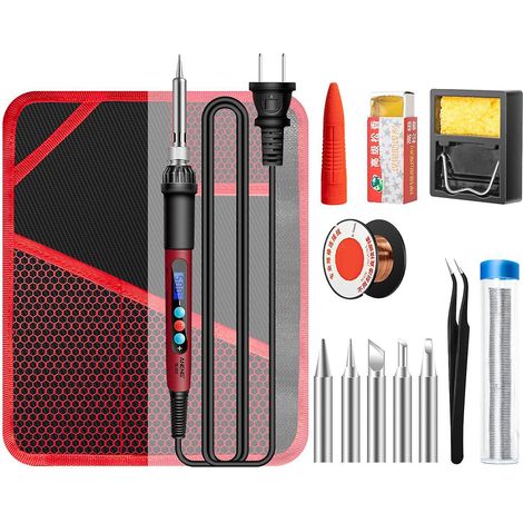 ANENG SL103 13-teiliges Mini-Elektrolötkolben-Set mit LCD-Digitalanzeige, einstellbarer Temperatur von 180 °C bis 500 °C