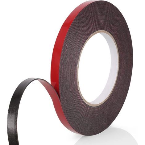 Scotch Double Face Extra Fort, 1 Rouleau (10MMx10M) Noir Mousse PE Film Rouge Imperméable et ultra Résistant aux Hautes Températures Ruban de montage pour Voiture Fixation Maison et Bureau (1/5)