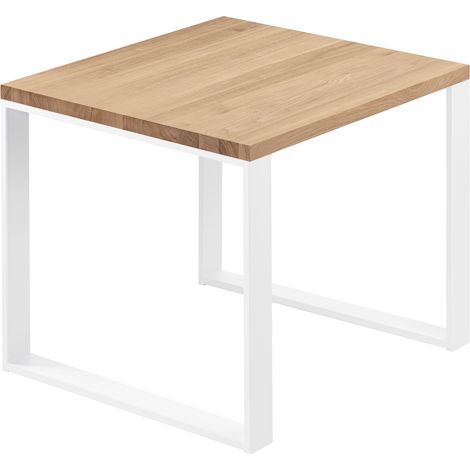 LAMO Manufaktur Esstisch Küchentisch, 60x60x76 cm (AxBxH), Modern, Natur / Weiss, LBG-01-A-002-9016M (1/5)