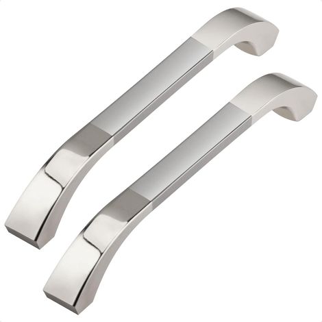 Set di 6 maniglie per mobili, interasse 128 mm - argento. Maniglie per ante di mobili da cucina in lega di zinco, ideali per camere da letto, uffici e cassetti, viti incluse. (1/4)