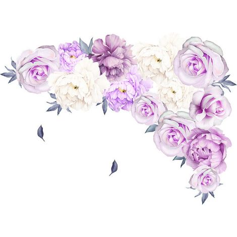 Autocollant Mur Peony - Vinyle Détachable - Pour Mur Lisse Peint ou Vitre - Décoration Chambre Enfant et Salon - 1 Pièce (1/5)