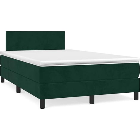 Maison Exclusive - Giroletto a Molle con Materasso Verde Scuro 120x200 cm Velluto (1/5)