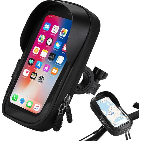 Support téléphone vélo étanche IPX6, rotation 360°, compatible 5,5-7 pouces. (1/5)