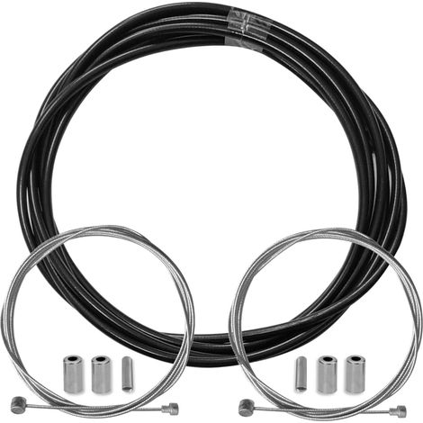 kit gaine frein noir vélo avec câble embouts kit avant arrière compatible avec shimano sram cycle ville route vtt insert performance cable (1/4)
