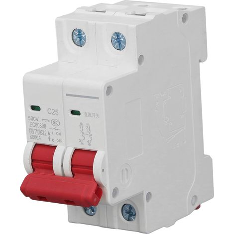 DC 2P 25A 500V Leitungsschutzschalter, 6000A Schaltvermögen, DIN-Schienenmontage, Photovoltaik-Schutz, Luftschalter (1/5)