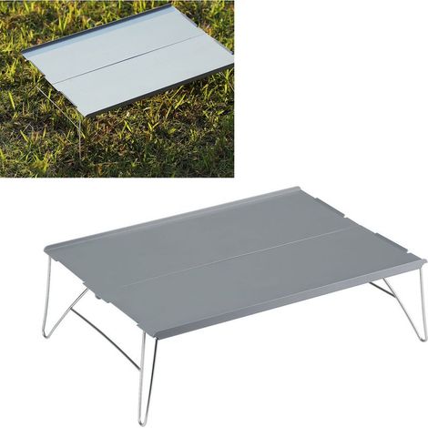 Table Pliable - Aluminium - Pour Jardin Camping Barbecue Extérieur - 34.4 x 24.7 x 10.4 cm - 500 g (1/5)