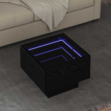 Couchtisch Schwarz Eichen-Optik 40 x 40 x 30 cm Holzwerkstoff