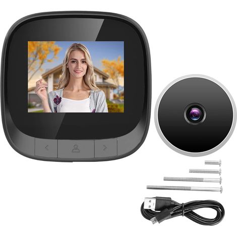 Judas Porte Vidéo Intelligent Numérique - 2.4 Pouces - WLAN - Caméra Surveillance - Infrarouge - Écran LCD HD - Angle 90° (1/5)