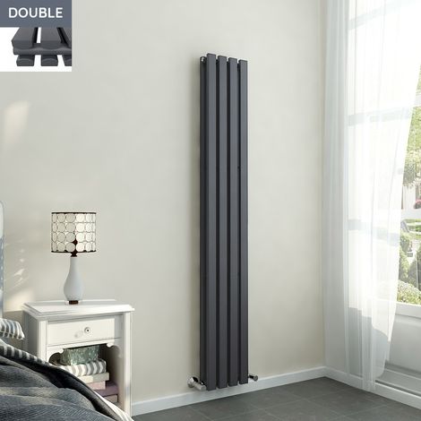 1800x270mm Anthracite Double Rectangular Panel Vertical Radiator (1/5)