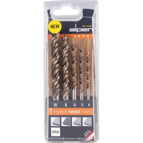 Holzspiralbohrersatz TIMBER TWIST 5-tlg.D.4,5,6,8,10mm (1/4)