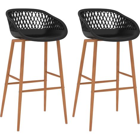 Taburetes de cocina 2 unidades negro vidaXL (1/5)