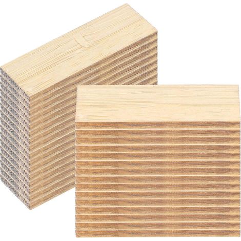 48 pièces de revêtement de sol miniature pour maison de poupée : lames de parquet en bambou, petites briques rectangulaires, accessoires pour la construction de mini-maisons. (1/5)