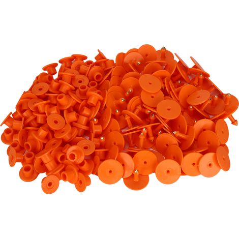 Étiquette d'oreille de mouton épaisse, 100 pièces, marqueur de numéro, carte d'identification, gestion des informations, Étiquette d'oreille orange sans mot (1/5)