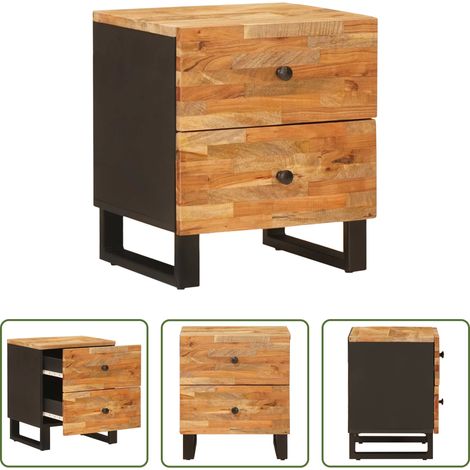 vidaXL Mango - Nachttisch Braun 40 x 33 x 46 cm Massivholz Mango (1/5)