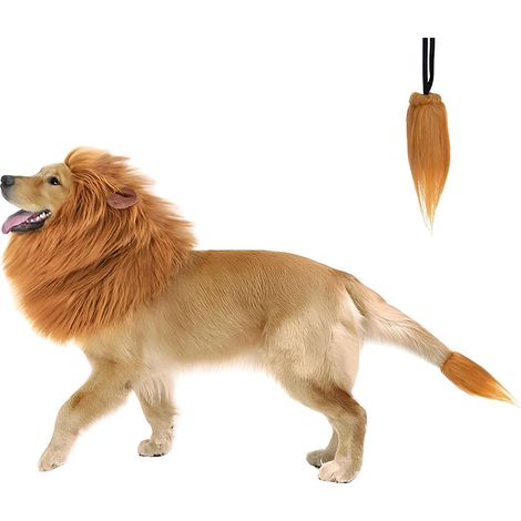 Capuche en forme de lion pour grand chien et golden retriever accessoire déguisement pour animal de compagnie pour fêtes et événements (1/5)