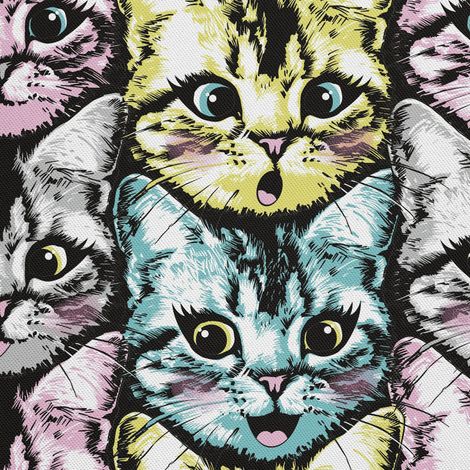 Tela decorativa para exteriores Oxford - motivo de gatos pintados 2 I DX047 (1/5)
