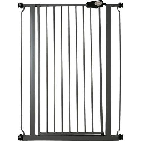Bettacare Child and Pet Gate, 75cm - 83cm, Slate Grey, Extra Tall Gate 104cm in Height, Pressure Fit Stair Gate