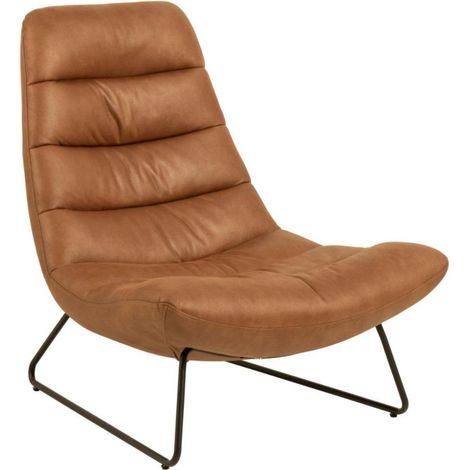 Fauteuil lounge en simili cognac - WESTON (1/5)