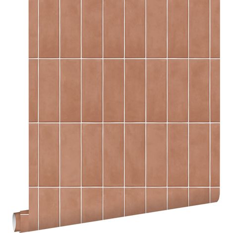 papier peint motif de carrellages terracotta  - ESTAhome (1/5)