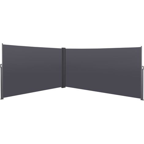 Store latéral rétractable pour balcon, jardin et terrasse, protection solaire et vent, imperméable, 180 x 600 cm, gris (1/5)