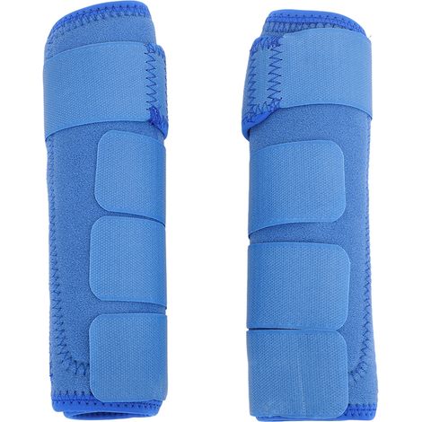 1 Paire de Bottes de Sport pour Cheval Bleues, Bottes Médicales Protectrices Respirantes avec Fermeture à Crochet et Boucle pour Jambes de Cheval (1/5)