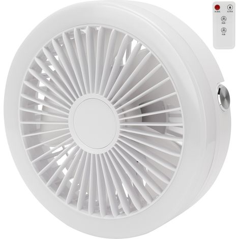 Ventilateur Électrique Intelligent avec Télécommande, 3 Vitesses, Mini pour Intérieur et Extérieur Blanc