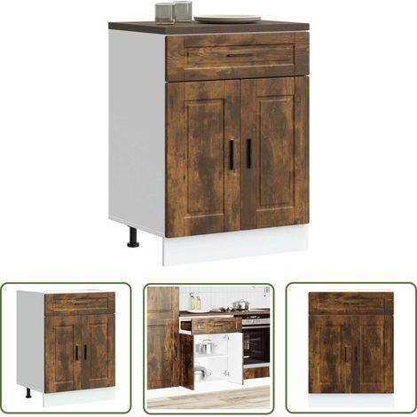 vidaXL Küchenunterschrank Porto Räuchereiche Holzwerkstoff (1/5)