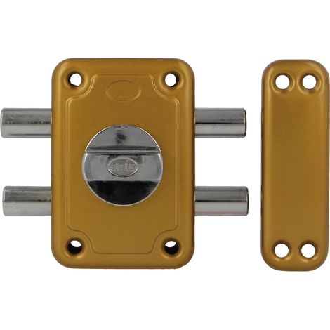 AMIG Serrure en applique et verrous 82 96 x 66 mm Acier Émaillé or (1/4)