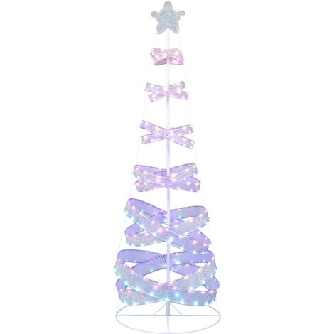 COSTWAY Albero di Natale a Spirale 210 cm, Albero di Natale con 341 luci a LED, Albero di Natale Artificiale a Cambiamento di Colore Pieghevole, per Feste, Cortile, Giardino, Portico, Prato (1/5)