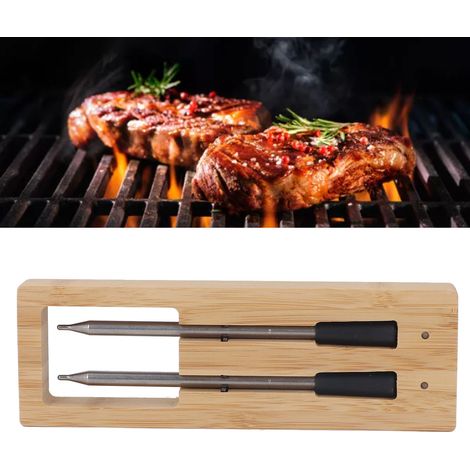 Thermomètre de barbecue sans fil Bluetooth à double aiguille, thermomètre alimentaire de cuisine, thermomètre à viande grillée avec répéteur, thermomètre alimentaire, rechargeable par USB. (1/5)