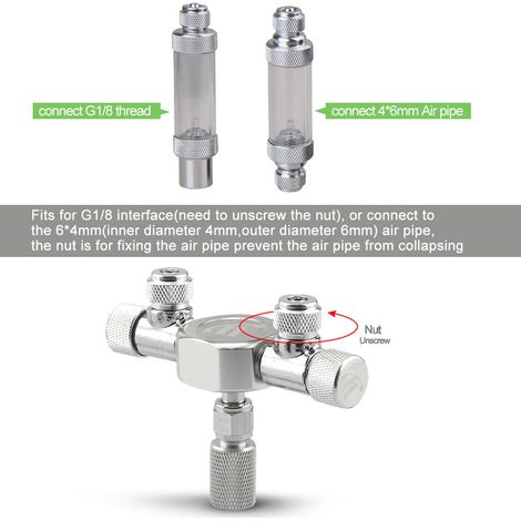 Répartiteur de CO2 pour réservoir d'aquarium, régulateur, aiguille, Valve de réglage fin pour avec sorties à 6 voies (1/5)