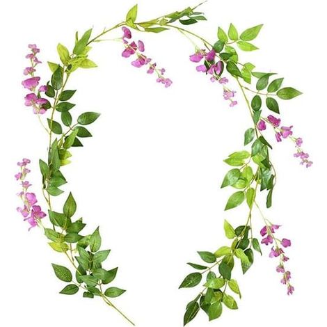 Guirlande de Glycines Artificielles 1.8m - Plantes Grimpantes Fausses Lierre pour Décoration Murale, Arche de Mariage, Tonnelle et Balcon (Fleurs Artificielles Suspendues) (1/5)