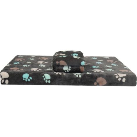 Lot de 2 coussins pour chiens en mousse mémoire œuf, épais, noir 75×50×5.5cm, pour cages et lits (1/5)