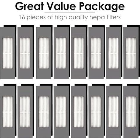 Ecovacs HEPA-Filter für Saugroboter – 16er-Pack, kompatibel mit den Modellen N10, N10 Plus, 920, 950, T8, T9, T5, N5 bis N8 Pro Plus