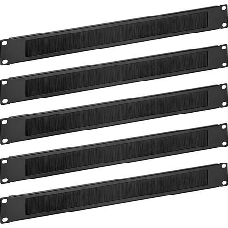 Lot de 5 Passe-câble, Brosse anti-poussière nylon, Panneau horizontal 1U, Pour armoire rack standard 19 pouces