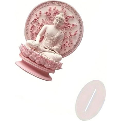 Statuetta/scultura di Buddha meditativo in acrilico 2D