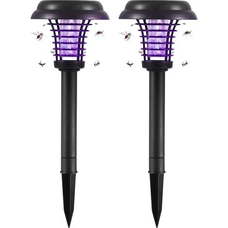 Lot de 2 tue-insectes d'extérieur pour pelouse, répulsif solaire anti-moustiques, lampe répulsive pour extérieur, terrasse, jardin, pelouse, allée (1/5)